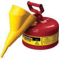 Safety Cans, Type I, Steel, 1 US gal., Red, FM Approved/UL/ULC Listed Cam Industrial