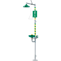 Combination Emergency Shower and Eye/Face Wash Stations, Pedestal Cam Industrial