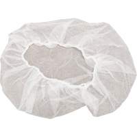 Non-Woven Bouffant Caps, Polypropylene, 18", White Cam Industrial