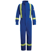 Flame-Resistant Premium Coveralls with Reflective Trim, Size 38, Royal Blue, 5.1 cal/cm² Cam Industrial