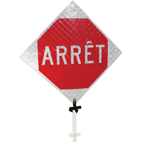 "Arr&ecirc;t" Pole Sign, 24" x 24", Aluminum, French Cam Industrial