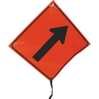 Right Diagonal Arrow Rolled Sign, 24" x 24", Vinyl, Pictogram Cam Industrial