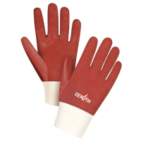 Gants rouges &agrave; fini doux r&eacute;sistants aux produits chimiques, Taille Grand/9, 10" lo, PVC, Doublure en Interlock, 47-mil Cam Industrial