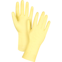 Gants jaune canari de premi&egrave;re qualit&eacute; r&eacute;sistants aux produits chimiques, Taille Petit/7, 12" lo, Latex de caoutchouc, Doublure en Ouat&eacute;e, 18 mils Cam Industrial