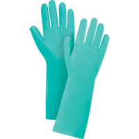 Gants de premi&egrave;re qualit&eacute; &agrave; prise en losange r&eacute;sistants aux produits chimiques, Taille Moyen/8, 15" lo, Nitrile, 22 mils Cam Industrial