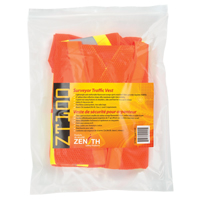 Surveyor's Safety Vest, High Visibility Orange, Large, Polyester Cam Industrial