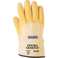 Gants Golden Grab-It II, 10/T-Grand, R&ecirc;vetement Latex de caoutchouc, Calibre 13, Enveloppe en Nylon Cam Industrial