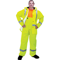 RZ900 Premium Traffic Rain Suit, Polyester, Small, High Visibility Lime-Yellow Cam Industrial