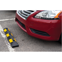 Parking Curb, Rubber, 3' L, Black/Yellow Cam Industrial