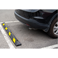 Parking Curb, Rubber, 6' L, Black/Yellow SEH141 | Cam Industrial