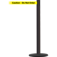Advance TensaBarrier&reg; Barrier Post, Steel, 36" H, Black/Yellow Tape, 7.5' Tape Length Cam Industrial