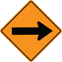 Arrow Roll-Up Temporary Conditions Sign , 24" x 24", Vinyl, Pictogram Cam Industrial