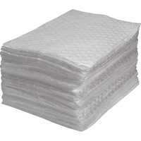 Premium Fine Fibre Sorbent Pads, Oil Only, 15" x 17", 30 gal. Absorbancy Cam Industrial