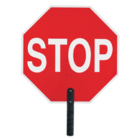 "Stop" Traffic Sign, 18" x 18", Plastic, English with Pictogram Cam Industrial