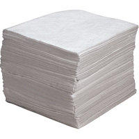 Feuilles absorbantes souffl&eacute;es de premi&egrave;re qualit&eacute;, Huile seulement, 15" x 17", 30 gal. d'absorption Cam Industrial