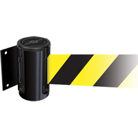 Tensabarrier&reg; Wall Mounted Units, Plastic, Screw Mount, 7.5', Yellow Tape Cam Industrial