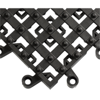 ErgoDeck&reg; Matting With Integrated No-Slip Cleats No. 553, PVC, 1-1/2' W x 1-1/2' L, 7/8" Thick, Black Cam Industrial