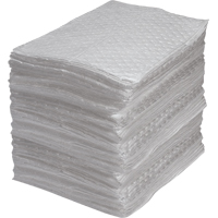 Industrial-Grade Fine Fibre Sorbent Pads, Oil Only, 15" x 17", 40 gal. Absorbancy Cam Industrial