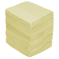 Feuilles absorbantes en fibres fines de calibre industriel, Mati&egrave;res dangereuses, 15" x 17", 40 gal. d'absorption Cam Industrial