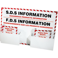 Postes d'information de fiches de donn&eacute;es de s&eacute;curit&eacute;, Anglais & français, Compris reliures Cam Industrial