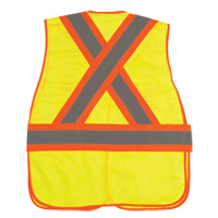 Flame-Resistant Surveyor Vest, High Visibility Lime-Yellow, Medium, Polyester Cam Industrial