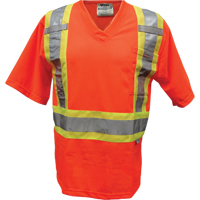 Mesh Safety T-Shirt, Polyester, Small, Orange Cam Industrial