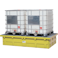 Double IBC Low-Top Without Drain, 385 US gal. Spill Capacity, 110" x 55" x 20" Cam Industrial