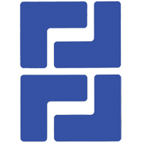 Autocollants pour d&eacute;limitation des coins sur le sol, L, 5" lo x 2" la, Bleu, Polyester Cam Industrial