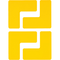 Autocollants pour d&eacute;limitation des coins sur le sol, L, 5" lo x 2" la, Jaune, Polyester Cam Industrial