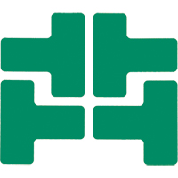 Autocollants pour d&eacute;limitation des coins sur le sol, T, 5" lo x 2" la, Vert, Polyester Cam Industrial