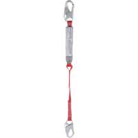 Pro Shock Absorbing Lanyard, 3', Locking Snap Hook Center, Locking Snap Hook Leg Ends, Polyester Cam Industrial