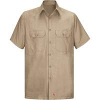 Short Sleeve Ripstop Shirt, Men's, 3X-Large, Khaki Cam Industrial