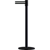 Slimline TensaBarrier&reg; Barrier Post, Steel, 38" H, Black/White Tape, 7.5' Tape Length Cam Industrial