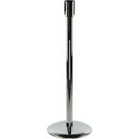 Slimline TensaBarrier&reg; Receiver Post, 38" High, Polished Chrome Cam Industrial