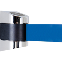 TensaBarrier&reg; Wall Mounted Units, Plastic, Screw Mount, 15', Blue Tape Cam Industrial