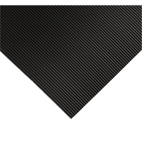 Corrugated Switchboard Matting No.702, 2' W x 10' L, 1/4" Thickness, Black, PVC Cam Industrial