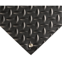 Tapis conducteur d'&eacute;lectricit&eacute; no 785, 3' la x 10' lo x 5/32" &eacute;p, PVC, Losange, Noir Cam Industrial
