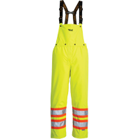 Journeyman Detachable Bib Safety Pants, Polyester, Small, High Visibility Lime-Yellow Cam Industrial