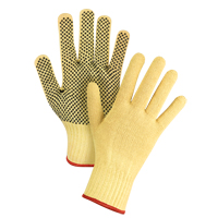 Gants tricot&eacute;s sans couture &agrave; pois, Taille Petit/7, Calibre 7, Rev&ecirc;tement PVC, Enveloppe en Kevlar, ASTM ANSI niveau A2/EN 388 niveau 3 Cam Industrial