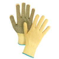 Gants tricot&eacute;s sans couture &agrave; pois, Taille T-Grand/10, Calibre 7, Rev&ecirc;tement PVC, Enveloppe en Kevlar, ASTM ANSI niveau A2/EN 388 niveau 3 Cam Industrial