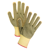 Gants tricot&eacute;s deux c&ocirc;t&eacute;s, sans couture, &agrave; pois, Taille Petit/7, Calibre 7, Rev&ecirc;tement PVC, Enveloppe en Kevlar, ASTM ANSI niveau A2/EN 388 niveau 3 Cam Industrial