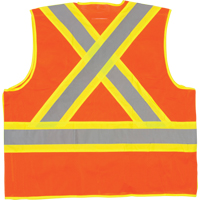 5-Point Tear-Away Premium Safety Vest , High Visibility Orange, Large/X-Large, Polyester Cam Industrial