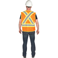 5-Point Tear-Away Premium Safety Vest , High Visibility Orange, Large/X-Large, Polyester Cam Industrial