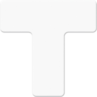 Armor Stripe Lean/5S Markers, T, 6" L x 6" W, White, Plastic Cam Industrial