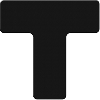 Armor Stripe Lean/5S Markers, T, 6" L x 6" W, Black, Plastic Cam Industrial