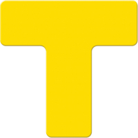 Armor Stripe Lean/5S Markers, T, 6" L x 6" W, Yellow, Plastic Cam Industrial