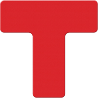 Armor Stripe Lean/5S Markers, T, 6" L x 6" W, Red, Plastic Cam Industrial