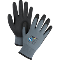 Gants enduits de premi&egrave;re qualit&eacute; ZX-30°, 8/Moyen, R&ecirc;vetement PVC, Calibre 15, Enveloppe en Nylon Cam Industrial