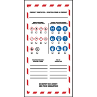OTS GHS Labels, Vinyl, Sheet, 4" L x 2" W Cam Industrial