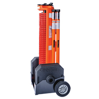 Wheeled Barrier, 50' L, Plastic, Orange Cam Industrial